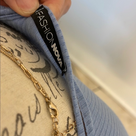 Fashion Nova Blue Ribbed Sweater Shrug - Picture 5 of 5